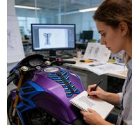 Motorcycle Stickers and Decals, 3D Fish Bone Design Adhesive & Decorative Motorcycle, Perfect for Adults, Oil Tank, Street Bike, Car, or Vehicle Modification Accessories, Adding Style, Personality