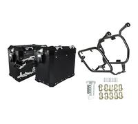 Motorcycle storage box Motorcycle Top Box Luggage Case Rack Bracket Storage Trunk Panniers Toolbox Accessories For BMW F700 GS F700GS 2012 2013 2014 2015 2016(Panniers Black)