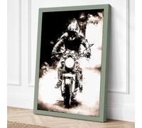 Motorcycle Straight Ahead Canvas Wall Art Print 30x20 Inch | Ready to Hang, Gallery Wrapped, Fade-Resistant Inks, Securely Packaged, UK Made