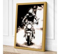 Motorcycle Straight Ahead Canvas Wall Art Print 30x20 Inch | Ready to Hang, Gallery Wrapped, Fade-Resistant Inks, Securely Packaged, UK Made