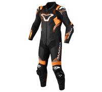 Macna Armadyl perforated One Piece Motorcycle Leather Suit, black/orange/white, size 48