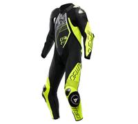 Motorcycle Suit Man Dainese AUDAX D-ZIP 1PC Perforated Black/Yellow-Fluo/White