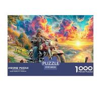 Motorcycle SunsetDynamic Jigsaw Puzzles for Adults Offering 1000 Advanced And Challenging Puzzle Games Designed for Both Women And Men - These High-Engagement Jigsaw Puzzles Are Perfect for Adults An