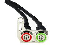 Motorcycle Switch 12V LED Motorcycle Handlebar Switch Reset Manual Return Button Engine ON-OFF Double Control(Redgreen)