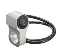 Motorcycle Switch 22mm 7/8in Aluminum Alloy Motorcycle Handlebar Headlight Switch Three-position Waterproof 12V Fog Spotlight Retro(Silver)