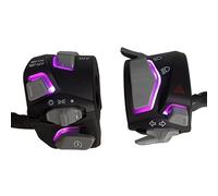 Motorcycle Switch 7/8'' 22mm Universal Motorcycle Handlebar Switch Headlight Warning Light Turn Signal Horn Start Kill Button With LED(Purple)