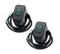 Motorcycle Switch Button Handle Installation Modified Headlight Horn Control On/Off With LED Indicator Light Motorcycle Handlebar Left Start Switch(2PCS green)