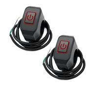 Motorcycle Switch Button Handle Installation Modified Headlight Horn Control On/Off With LED Indicator Light Motorcycle Handlebar Left Start Switch(2PCS red)