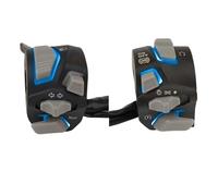Motorcycle Switch Handlebar Control For 7/8'' 22mm Universal Headlight Warning Light Turn Flash Light Signal Horn Start Kill Button Indicator Horn Switch(Blue)