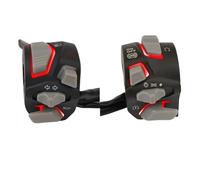 Motorcycle Switch Handlebar Control For 7/8'' 22mm Universal Headlight Warning Light Turn Flash Light Signal Horn Start Kill Button Motorcycle Handlebar Switch(Red)