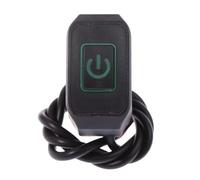 Motorcycle Switch Motorcycle Modified Switch Waterproof Button With LED Light Headlight Horn Control ON OFF Buttton Handlebar Mount(Green)