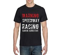 Motorcycle T Shirt - Warning Speedway Racing Can Be Addictive, Moto GP, Motorbike Shirt, Funny T Shirt, Birthday Gift Black