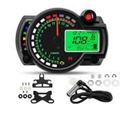 Motorcycle Tachometer Gauge Universal Moto Dashboard Digital Motorcycle Odometer Tachometer Meter Instrument Adjustable 0-299 KM/H 7colors Backlight