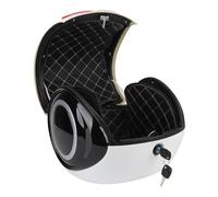 Motorcycle Tail Bag, 32L ABS Sporty Style Water Dust Proof Portable Motorcycle Seat Helmet Bag Backpack for Electric Bike Scooter Motorcycle Motorbike (White)