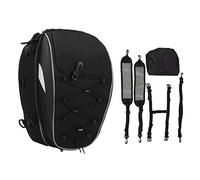 Motorcycle Tail Bag, Motorcycle Tail Seat Bag Classic Look Helmet Luggage Backpack Motorcycle Backpack Accesorios para Motos Multifunction for Dirt Bike (White)