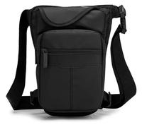 Motorcycle Tail Bag Nylon Men Drop Leg Bag Fanny Pack Motorcycle Riding Casual Shoulder Body Thigh Male Hip Belt Waist Motor Pannier(Black)