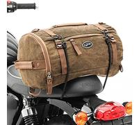 Motorcycle Tail Bag Vintage 25L Canvas Backpack Duffle Roll Bag brown