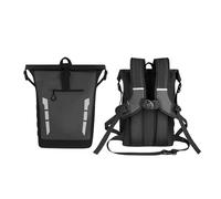 Motorcycle Tail Bag Waterproof Motorcycle Backpack Durable Motorcycle Bag Casual Reflective Cycling Backpack Large Capacity Moto Bag 20L Motorbike Saddle Bags(Black)