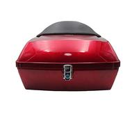 motorcycle tail box, Durable Helmet Storage Case Rack Backrest for Touring Cruiser - Motorbike Luggage Trunk by(Red,Without shelf)