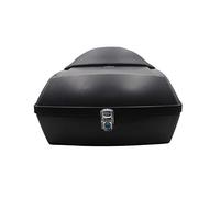 motorcycle tail box, Durable Helmet Storage Case Rack Backrest for Touring Cruiser - Motorbike Luggage Trunk by(Matte Black,Without shelf)