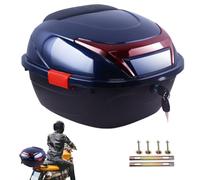 Motorcycle Tail Box - Storage Trunk, Luggage Carrier, Hard Shell Case | Waterproof Top Case with Reflectors and Built-in Base, Heavy Duty Rear Storage for Helmets Tools Jackets Travel Use