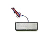 Motorcycle Tail Brake Stop RED Lens Rectangle Red LED Reflectors Brake Light For Universal Motorcycle Truck Rear Tail Stop Light 12V 24LED(White 1)
