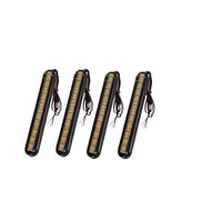 Motorcycle Tail light Motorcycle Brake Light Strip 24 Leds Flowing Turn Taillight Strobe Lamp Scan Starting For Cruiser Chooper Scooter Dirt Bike Motorcycle Brake Light(4PCS White Yellow)
