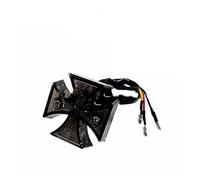 Motorcycle Tail light Universal Motorcycle Maltese Cross Taillight Stop Lamp LED Tail Light Brake Light Tail Brake Light(Chrome Smoke)