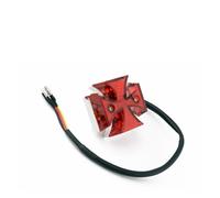Motorcycle Tail light Universal Motorcycle Maltese Cross Taillight Stop Lamp LED Tail Light Brake Light Tail Brake Light(Chrome Red)
