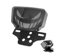 Motorcycle Tail Lights,12V Motorbike Brake Lamp - Scary Smiling Face LED Motorcycle Back Light,for Night Riding Outdoor On Highway Low Vision Accidental