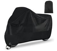 Motorcycle Tarpaulin Outdoor Winterproof XXL, 210D Oxford Fabric Waterproof Scooter Cover with Keyhole for Moped, Bike, Summer, Protects Against UV Rain Snow Dust 245 x 105 x 125 cm, Black