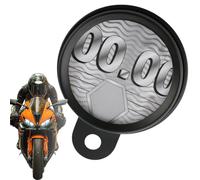 Motorcycle Tax Disc - Alloy Motorbike Permit Holder | Weatherproof Round Taxs Discs | Scooter Plate Hanger Suitable For Legal Display Registration Compliance (Black/Silver)