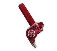 Motorcycle Throttle Grip Handle in CNC Aluminum Alloy for 22mm Handlebars, Providing Stable Control and Resistance to Harsh Conditions (Red)