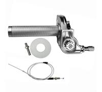 Motorcycle throttle handle equipped with accelerator grip cover made from aluminum alloy to smooth throttle operation and durability (Silver)