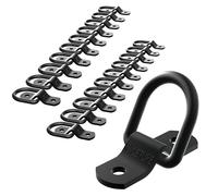 Motorcycle Tie Down Anchor Hook Heavy Duty Alloy Steel - Dirt Bike Tie Down Strap Rings Accessories for Truck, Camper, Trailer, Truck Bed Tie Down Anchors (Black 20 Pack)