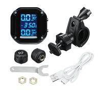 Motorcycle Tire Pressure Monitoring System Real Time Sun Protection LCD Display 2 External WI Sensor Motor TPMS