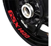 Motorcycle Tire Sticker Reflective Belt Bike Decal Decoration Cool Waterproof Logo For GSX1400 Gsx 1400 (Color : Reflective Red)