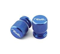 Motorcycle tire valve caps For Hon@&da Rebel300 Rebel500 Rebel1100 2023 Motorcyle Aluminum Accessories Wheel Tyre Valve Caps Tire Air Port Cover + Keychain(Blue)