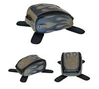 Motorcycle Tool Bag Universal Motorcycle Tank with Strong Magnetic Saddle Dual-Purpose Shoulder Bag PU Leather(Brown Gray)