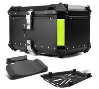 Motorcycle Top case 45L 55L 65L 80L 100L Top Box,Aluminum top case,Motorcycle Trunk Tour Tail Box,Heavy Duty Tour Storage Tail Carrier Case,Black/Silver(Black,80 L)