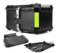 Motorcycle Top case 45L 55L 65L 80L 100L Top Box,Aluminum top case,Motorcycle Trunk Tour Tail Box,Heavy Duty Tour Storage Tail Carrier Case,Black/Silver(Black,65 L)
