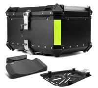 Motorcycle Top case 45L 55L 65L 80L 100L Top Box,Aluminum top case,Motorcycle Trunk Tour Tail Box,Heavy Duty Tour Storage Tail Carrier Case,Black/Silver(Black,100 L)