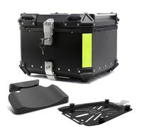 Motorcycle Top case 45L 55L 65L 80L 100L Top Box,Aluminum top case,Motorcycle Trunk Tour Tail Box,Heavy Duty Tour Storage Tail Carrier Case,Black/Silver(Black,45 L)