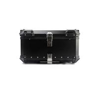 Motorcycle Top Case - 65L Aluminum Alloy Trunk Tail Box with Lock and 2 Keys - Luggage Box with Baseplate & Removable and Washable Anti-Shock Lining - Fit for Most Motorcycle Frames - Black