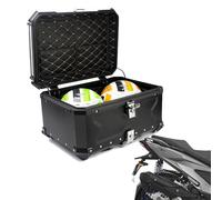 Motorcycle Top Case Aluminum Motorbike Top Box with Security Lock, Luggage Tour Trunk 28L 36L 45L 55L 65L 80L 100L For Motorbike Moped Back Rear Case(Black,80L)