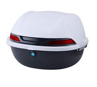 Motorcycle top case, Motorcycle Trunk Hard Tail Bike Top Box Rack Mount Luggage Helmet Storage Carrier Case Universal Scooter w/Keys & Plate A Variety of Colors to Choose