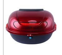 Motorcycle top case, Motorcycle Trunk Hard Tail Bike Top Box Rack Mount Luggage Helmet Storage Carrier Case Universal Scooter w/Keys & Plate (Color : Scarlet) (Color : S