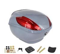 Motorcycle Top Case with Backrest - Plastic Storage Box with Helmet Lock for Luggage, Universal Fit, Durable Carrier for Motorcycles and Scooters