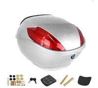 Motorcycle Top Case with Backrest - Plastic Storage Box with Helmet Lock for Luggage, Universal Fit, Durable Carrier for Motorcycles and Scooters