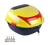 Motorcycle Tour Tail Box, KIMISS Trunk Luggage Top Lock Storage Rear Box Helmet Luggage Storage Top Case Large Capacity Universal for Electromobile (Lemon Yellow Large Size)